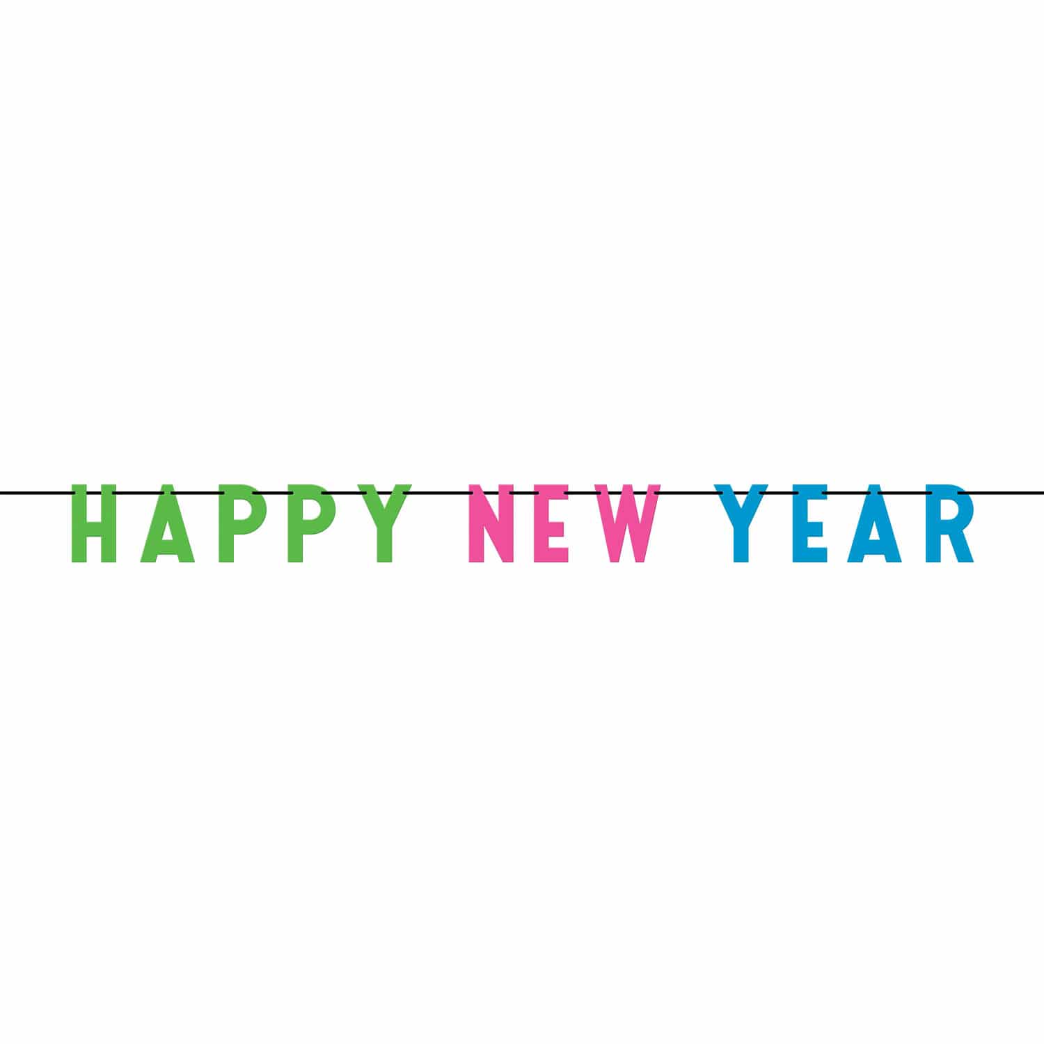 Diyswank swank swanky Happy New Year Plastic Letter Banner - Let's Party