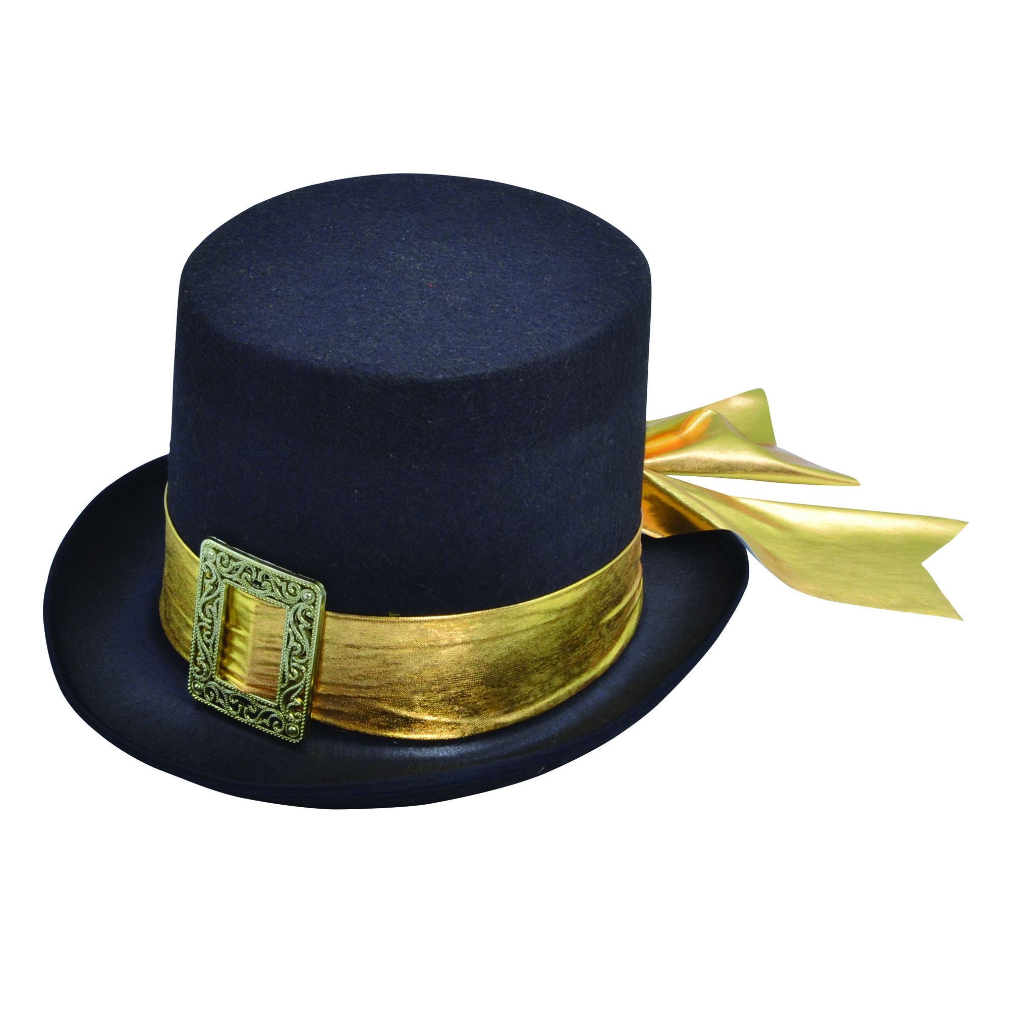 Black Top Hat with Gold Band with 